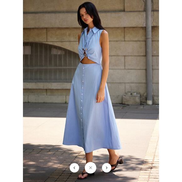 Commense Metal Decor Cutout Dress Sz L - Picture 7 of 8